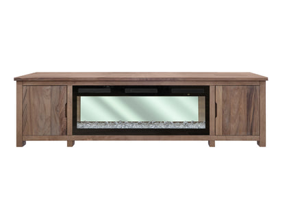 Natural Parota - Electric Fireplace - Brown Cappuccino