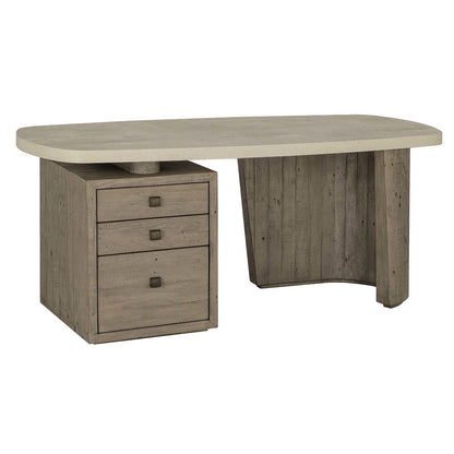 Angus - Solid Wood Desk - Distressed Gray / Antique White