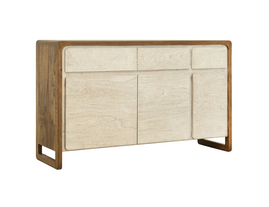 Evoke - 3 Drawer & 3 Door TV Stand/Console - Ivory / Brown