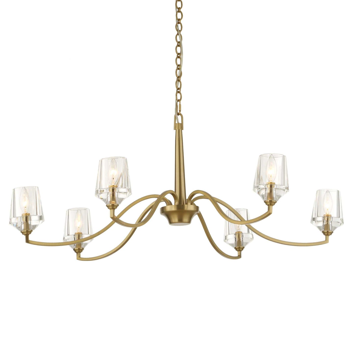 Barcelona - 6 Light Brass Chandelier - Gold