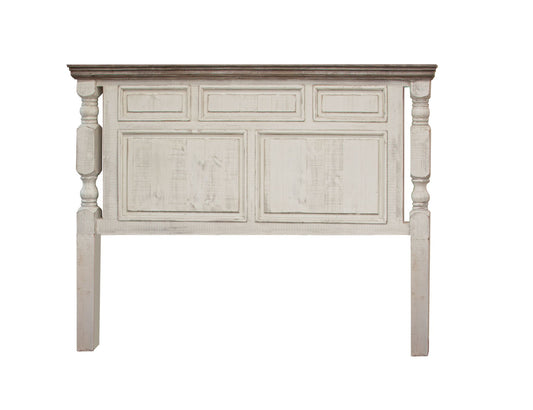 Stone - Queen Headboard - Antiqued Ivory / Weathered Gray