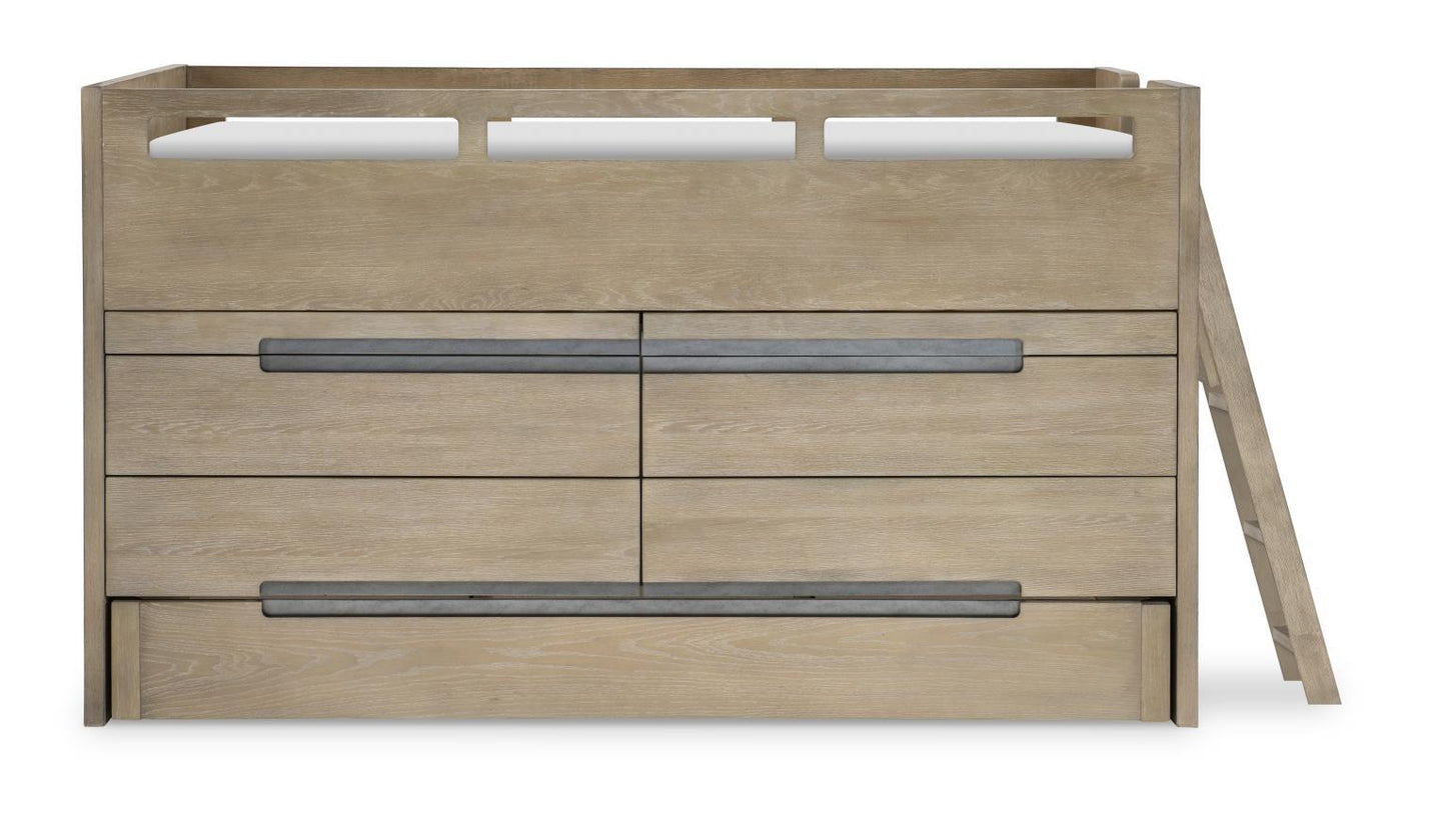 District - Side Frame With Slats - Weathered Oak