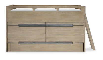 District - Side Frame With Slats - Weathered Oak