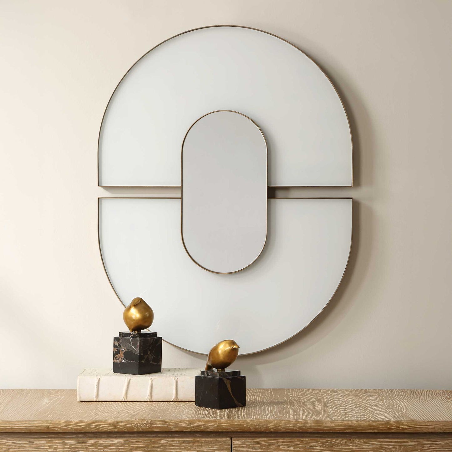 Encase - Modern Oval Mirror - White