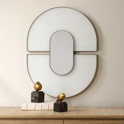 Encase - Modern Oval Mirror - White