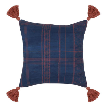 Terranea - Indoor/Outdoor Cannon Pillow - Dark Blue/Red