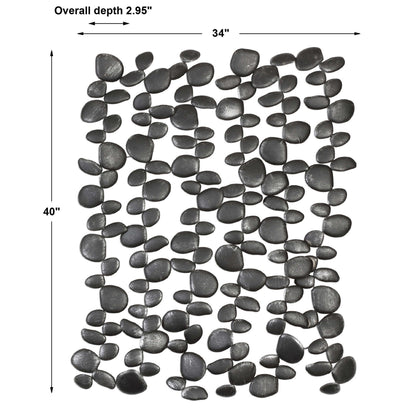 Skipping - Stones Forged Iron Wall Art - Black