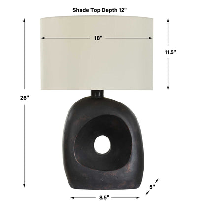 Peephole - Outdoor Bronze Table Lamp - Black
