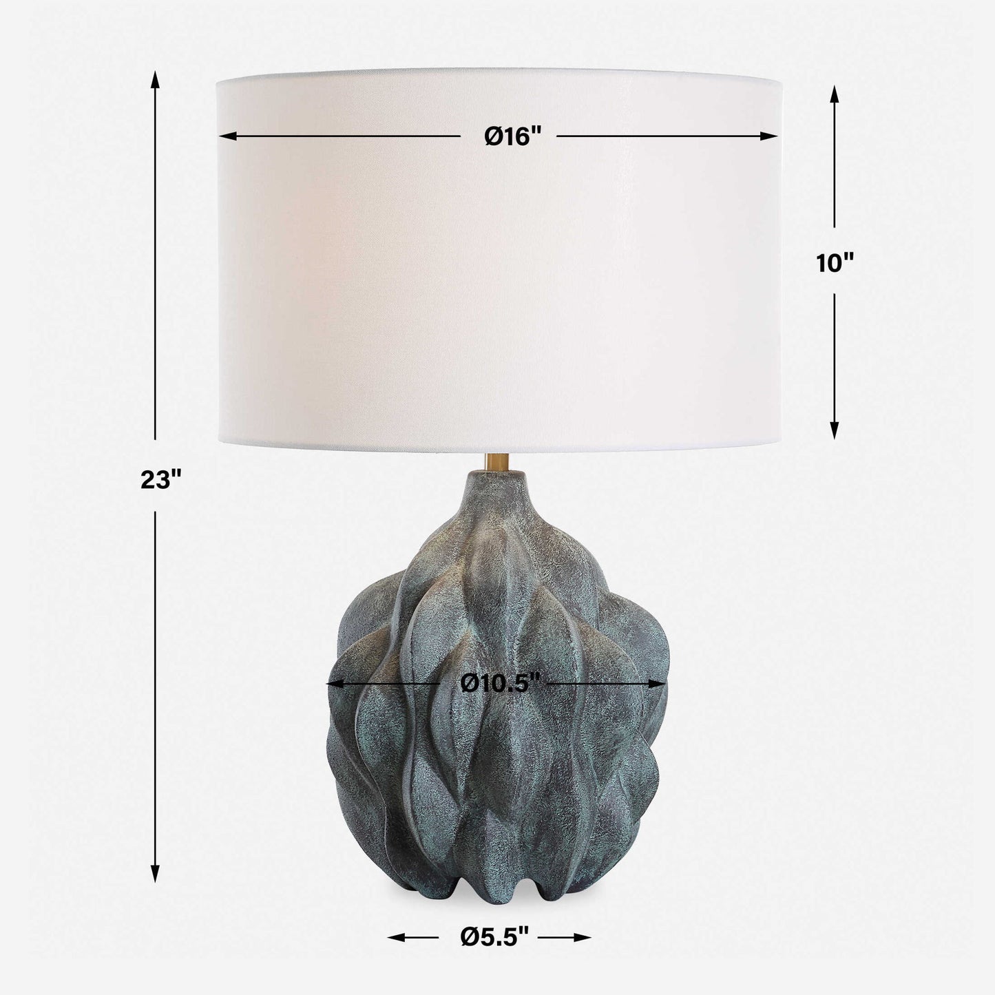 Whitecap - Ceramic Table Lamp - Gray