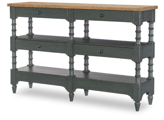 Vintage Market - Turned Leg Console Storage Table 4 Drawer