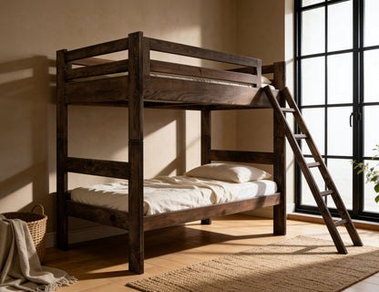 Forte - Top Bunk Bed Twin Over Twin - Brown