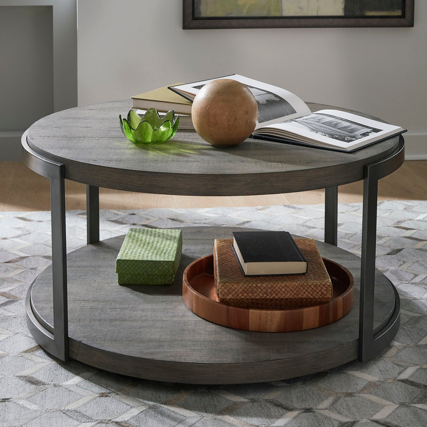 Modern View - Round Cocktail Table Base - Dark Gray