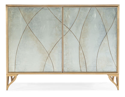 Melange - Joannie 2-Door Chest - Light Blue / Gold