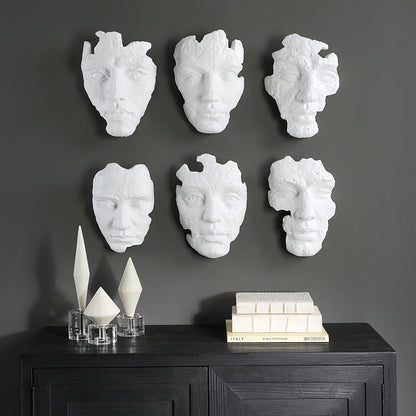 Self-Portrait - Mask Wall Decor (Set of 6) - White