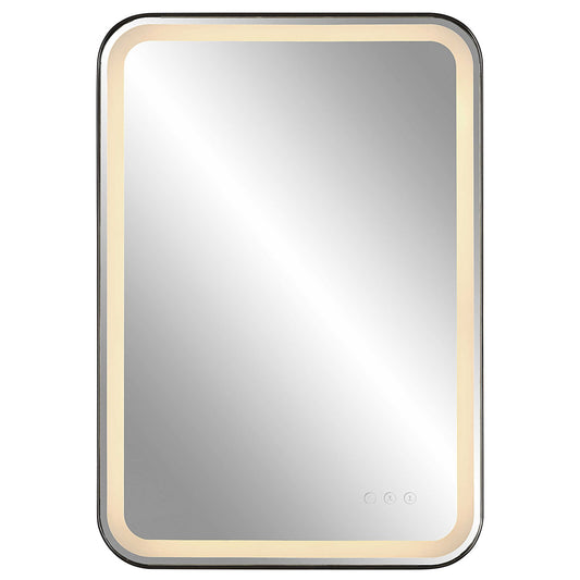 Crofton - Vanity Mirror - Black & Pearl Silver