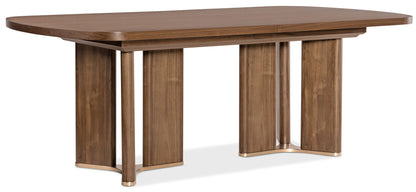 Eleana - Rectangle Dining Table With Two Leaves - Medium Wood