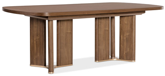 Eleana - Rectangle Dining Table With Two Leaves - Medium Wood