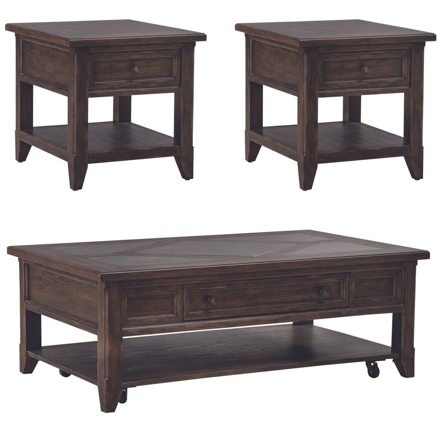 Paradise Valley - 3 Piece Table Set - Dark Brown
