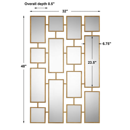 Kennon - Forged Rectangles Mirror - Gold