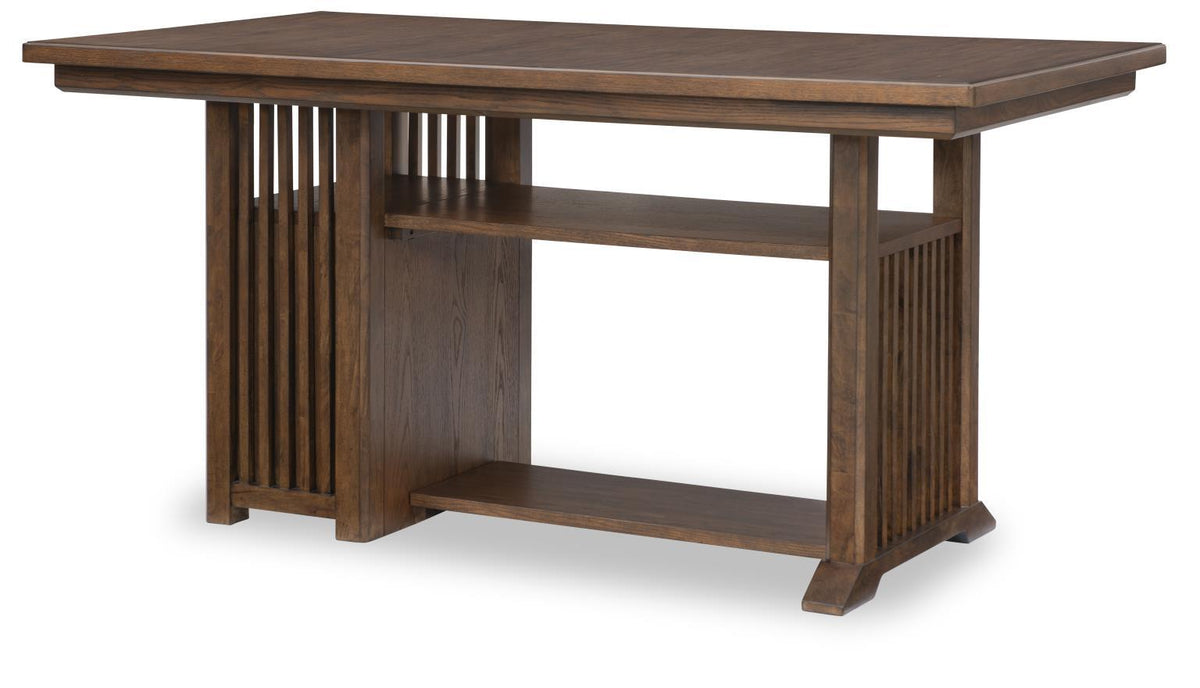 Langley - Counter Height Table Base With Wine Storage - Fawn