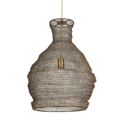 Murmur - Woven Brass 1 Light Pendant - Brass