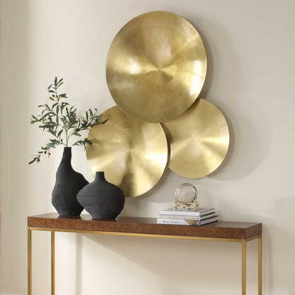 Cymbalic - Round Brass Wall Art (Set of 3) - Brass