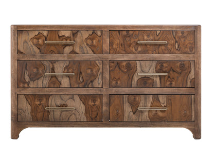 Praga - 6-Drawer Dresser - Almond / Barrel Brown