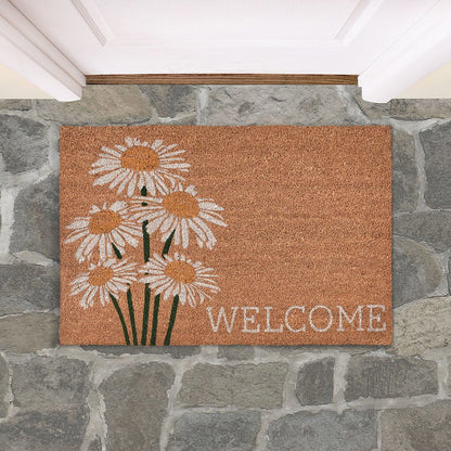 Doormats - Daisy Welcome Doormat - Ivory Multi / Natural