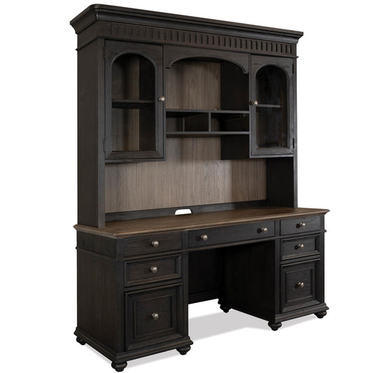 Regency - Credenza Hutch - Antique Oak / Matte Black